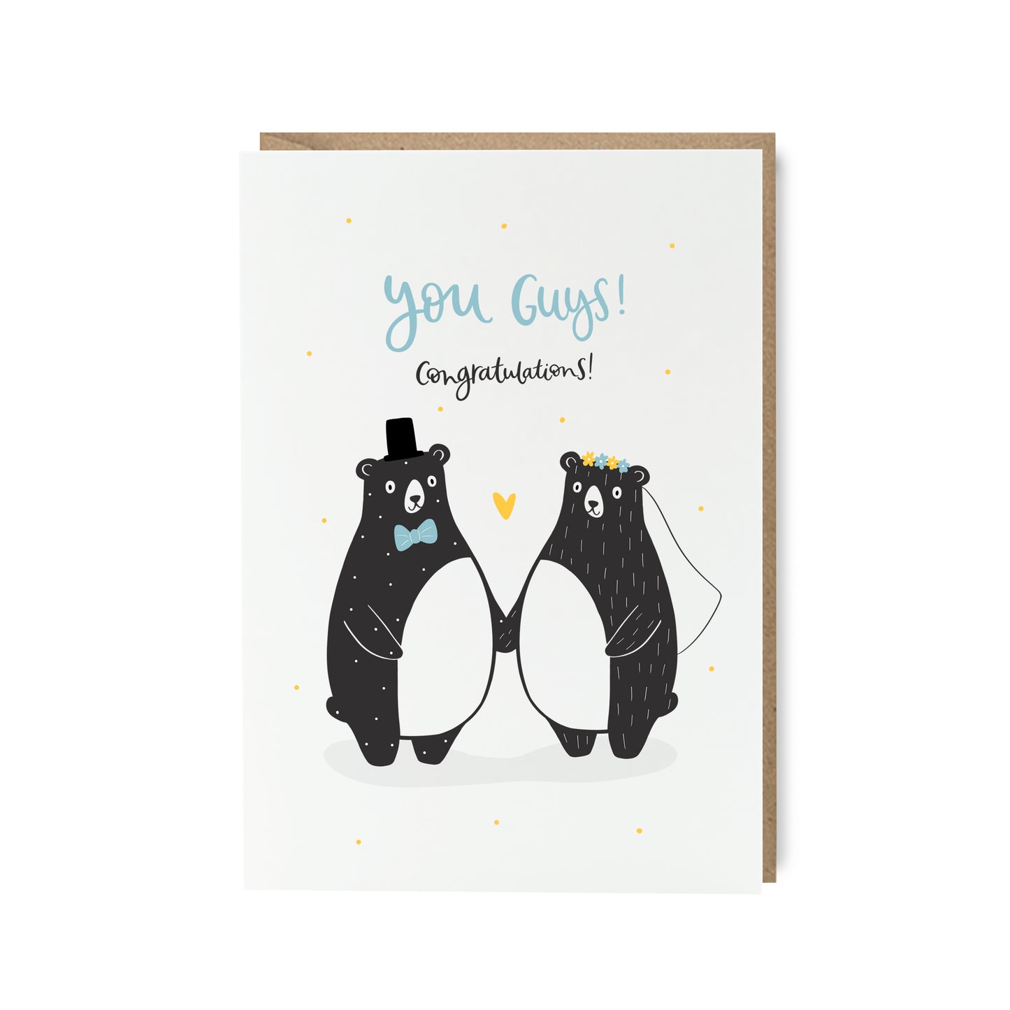 Mr and Mrs Bear wedding engagement card by Abbie Imagine