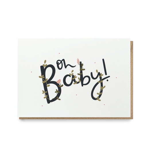 Oh baby cute floral new baby card by abbie imagine