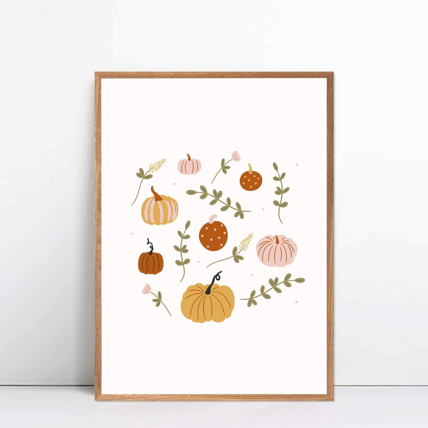 Pumpkin and florals autumn print by Abbie Imagine