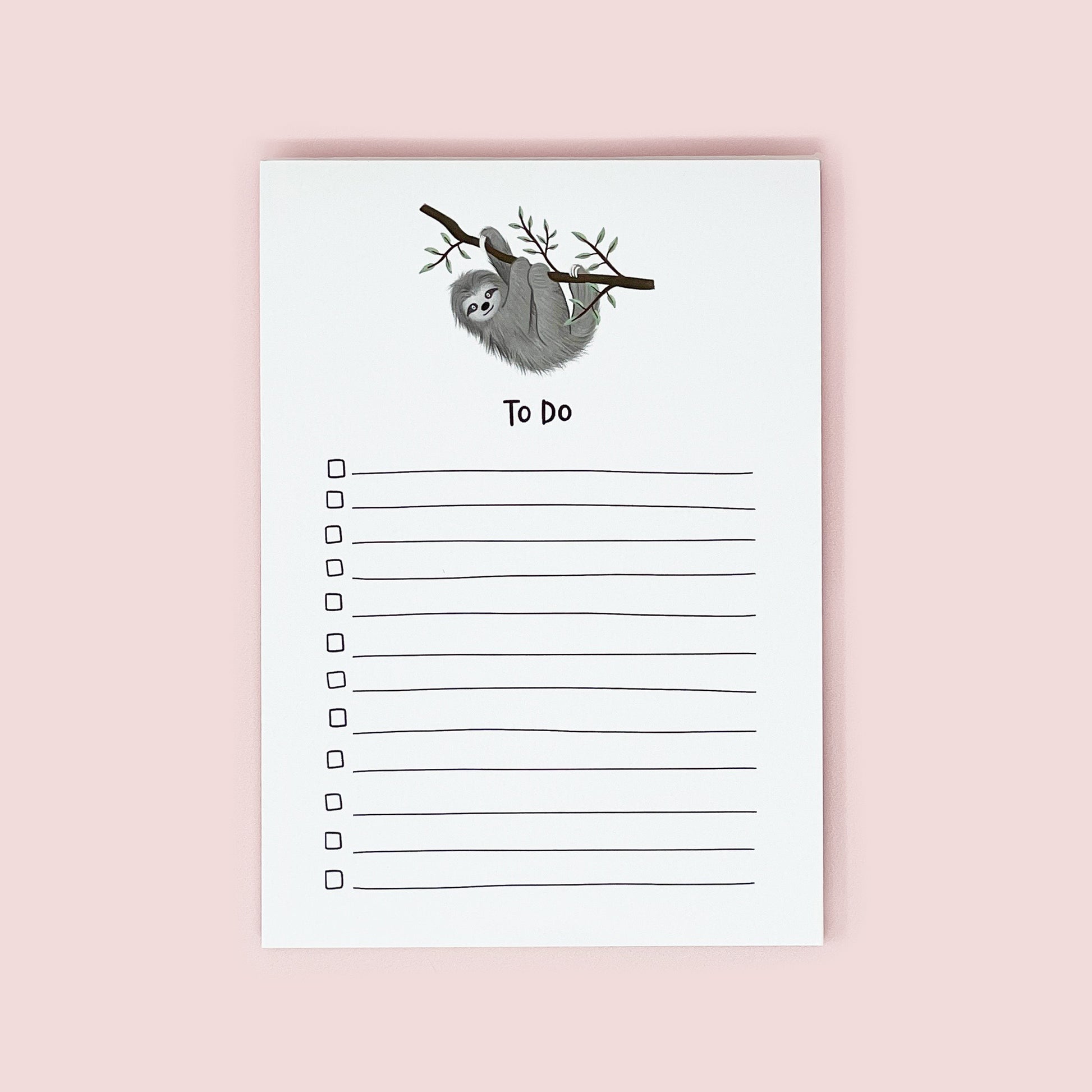 Sloth A6 to do notepad by Abbie Imagine