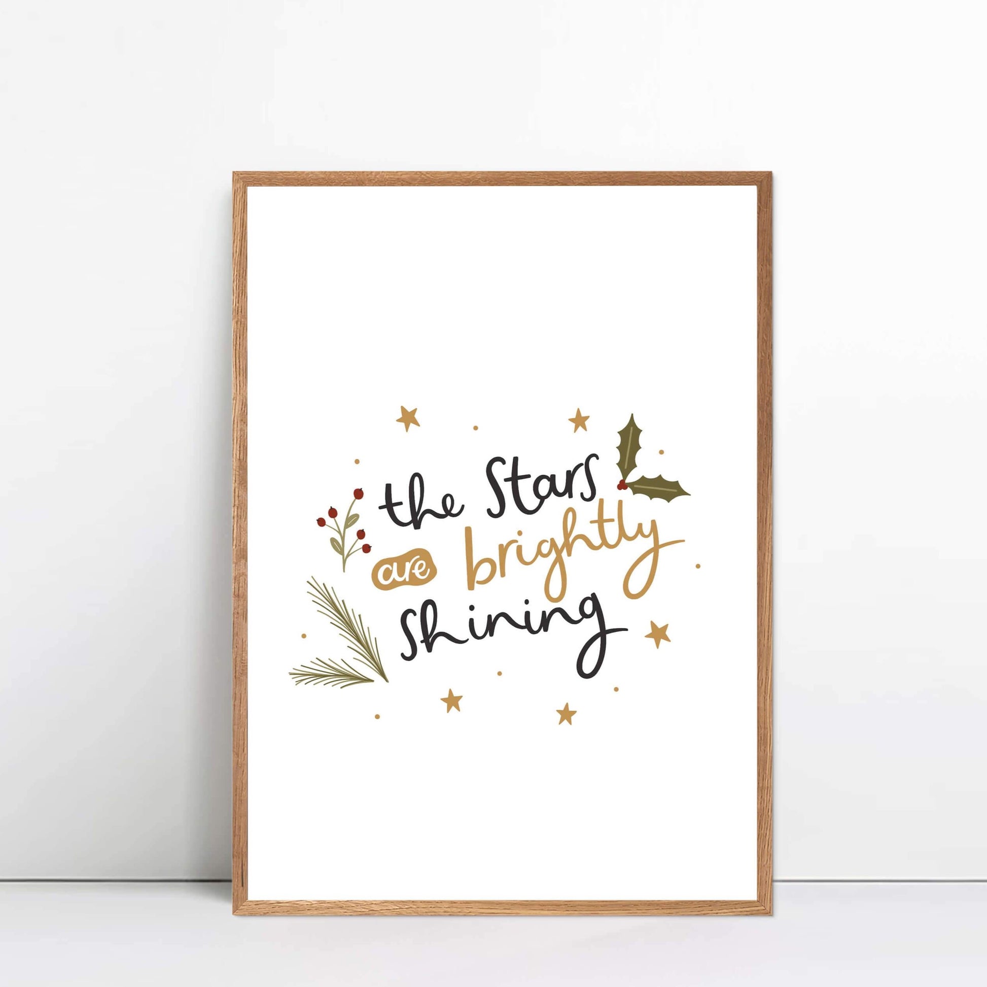 The stars are brightly shining christmas decor print by abbie imagine