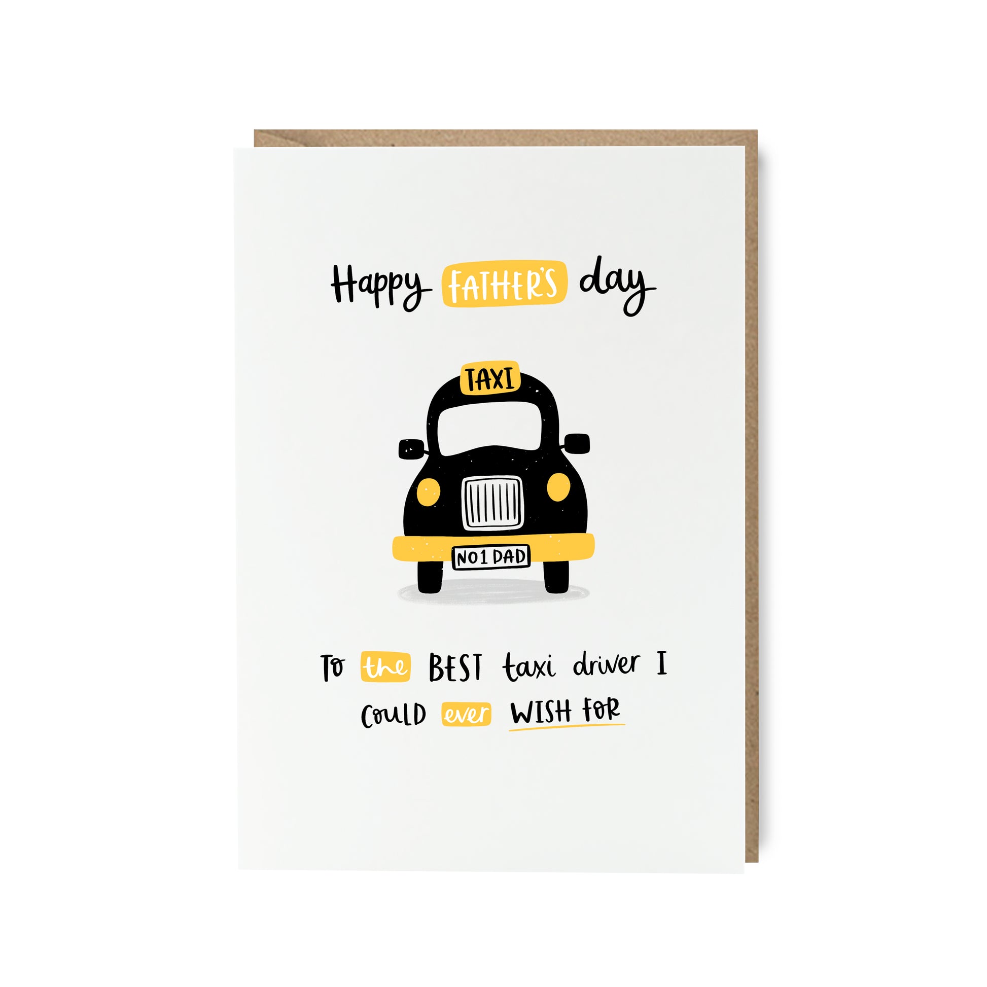 Best taxi driver funny father's day card by Abbie Imagine