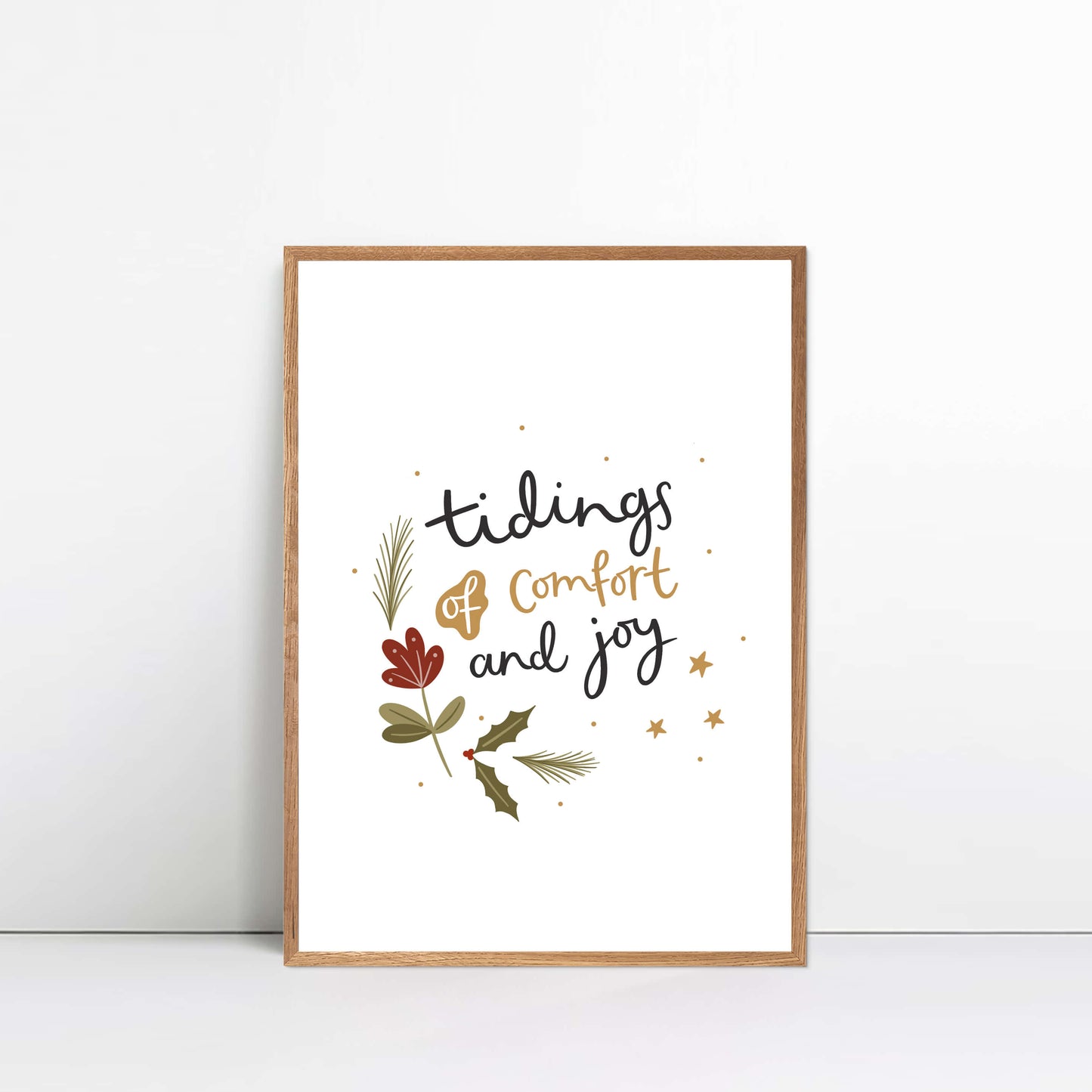 tidings of comfort and joy christmas print by Abbie Imagine