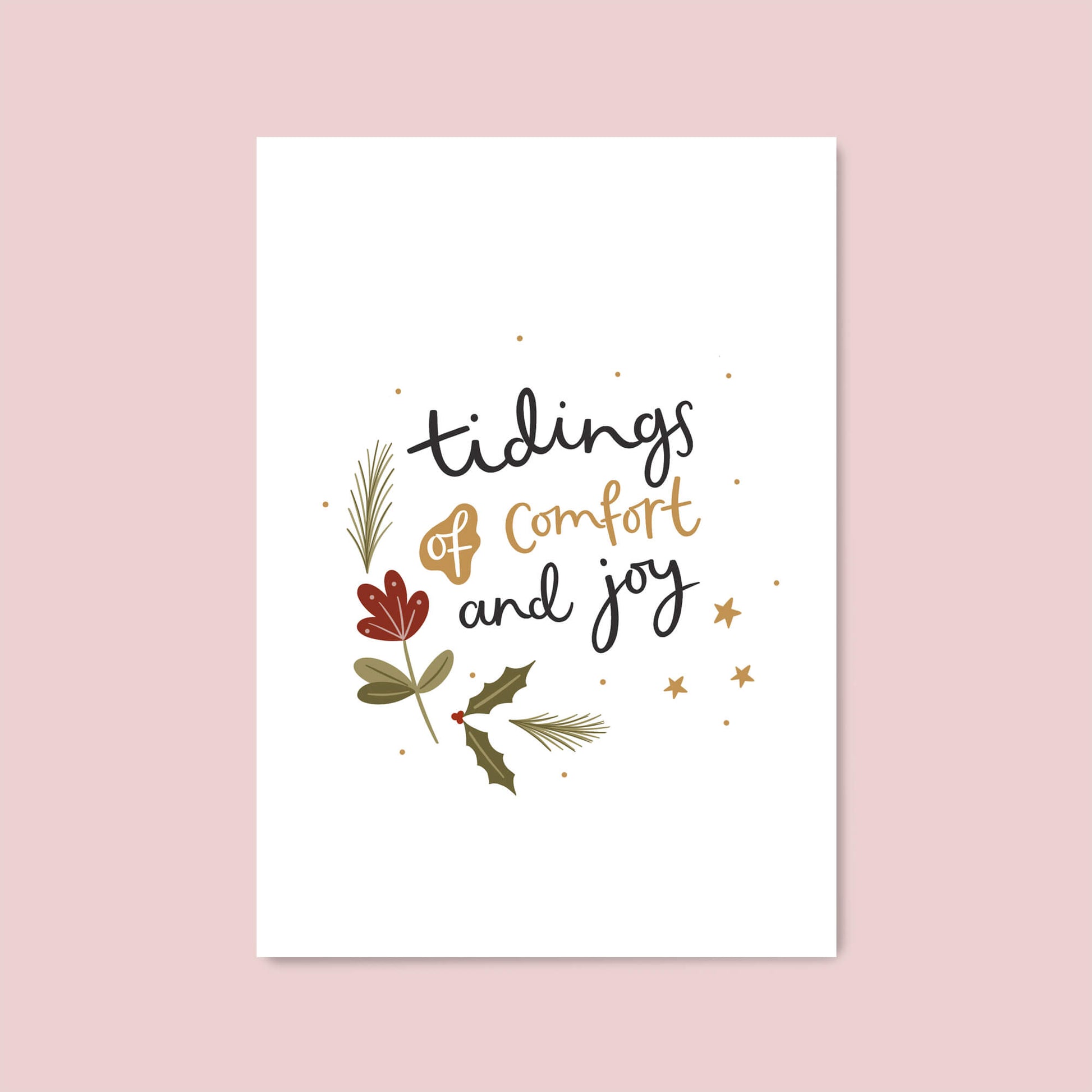 tidings of comfort and joy christmas print by abbie imagine