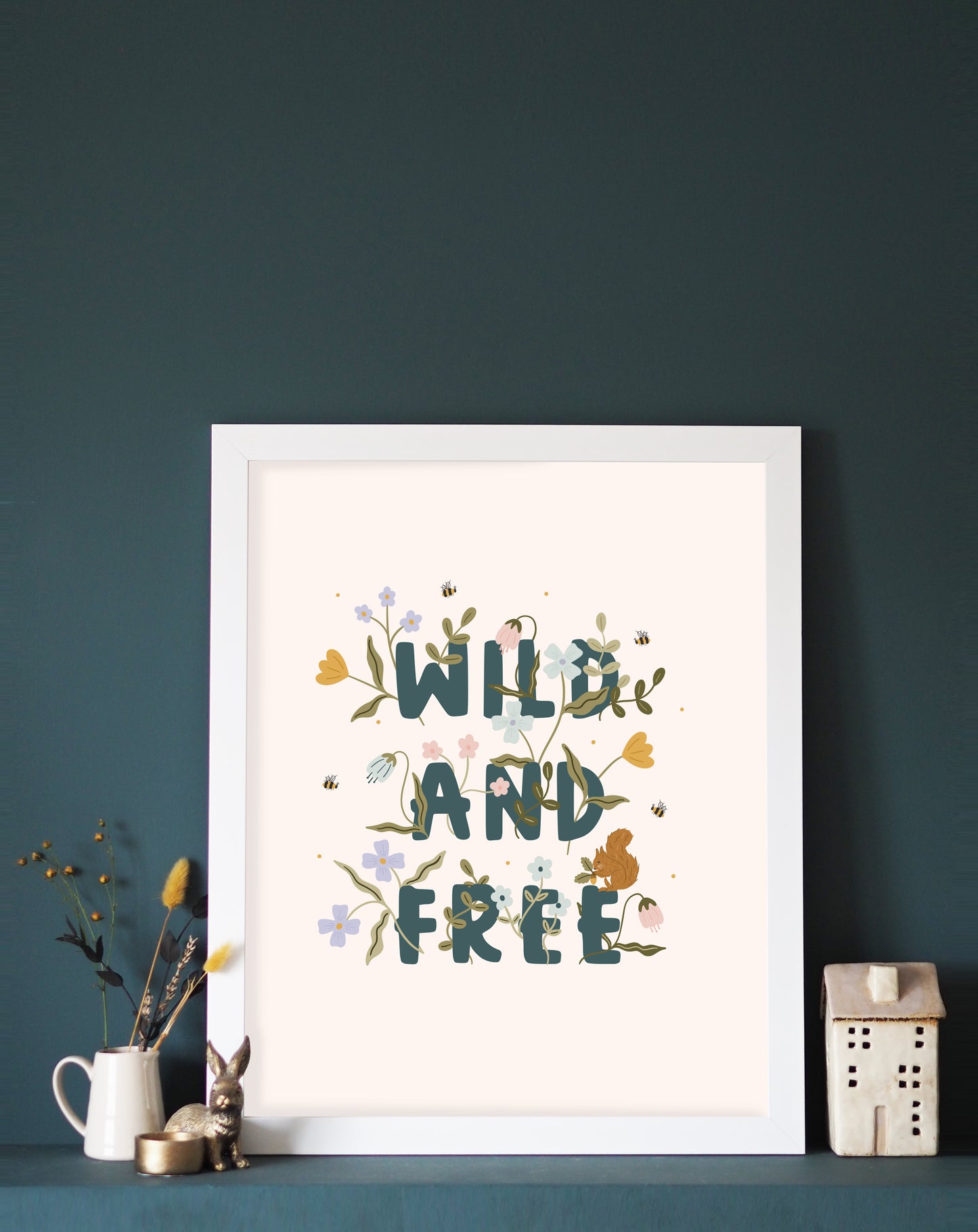 Wild and Free floral art print by Abbie Imagine