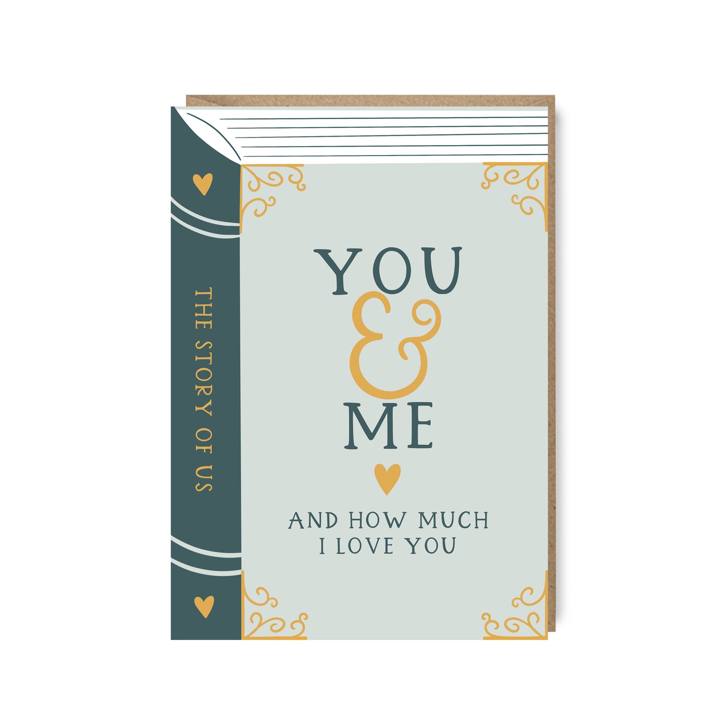 You and Me and how much I love you book style anniversary card by abbie imagine
