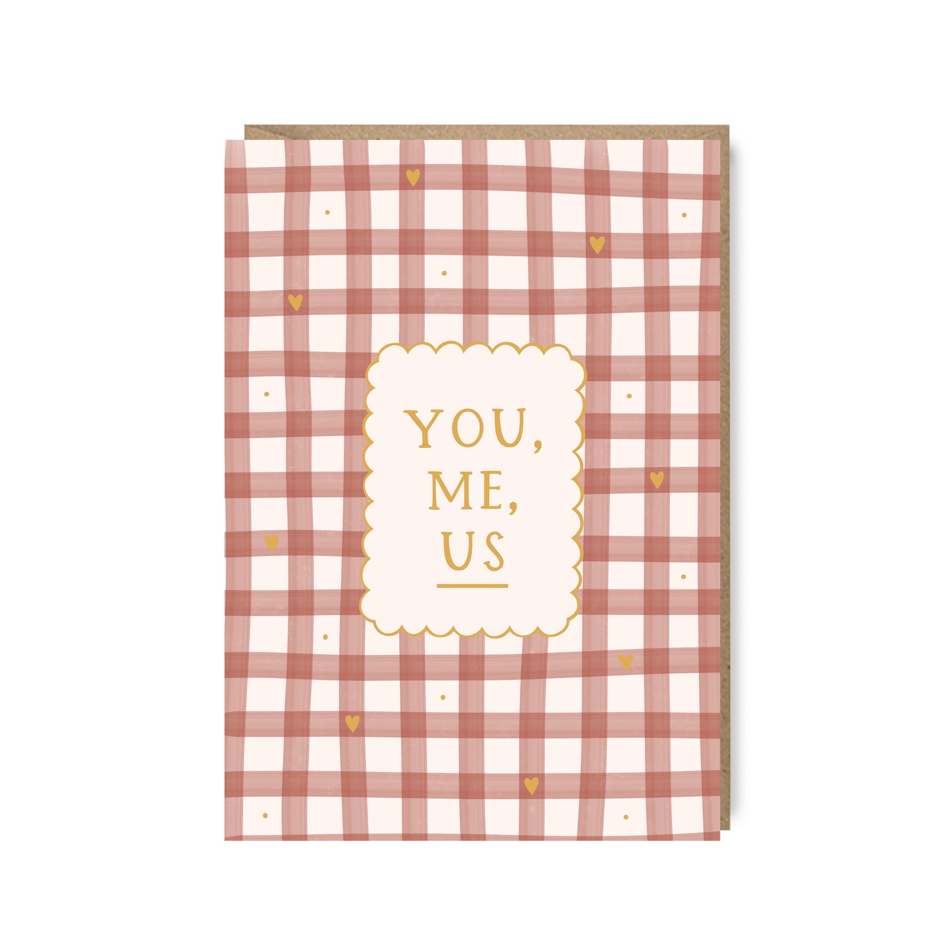 You, me and us red gingham anniversary love card by abbie imagine